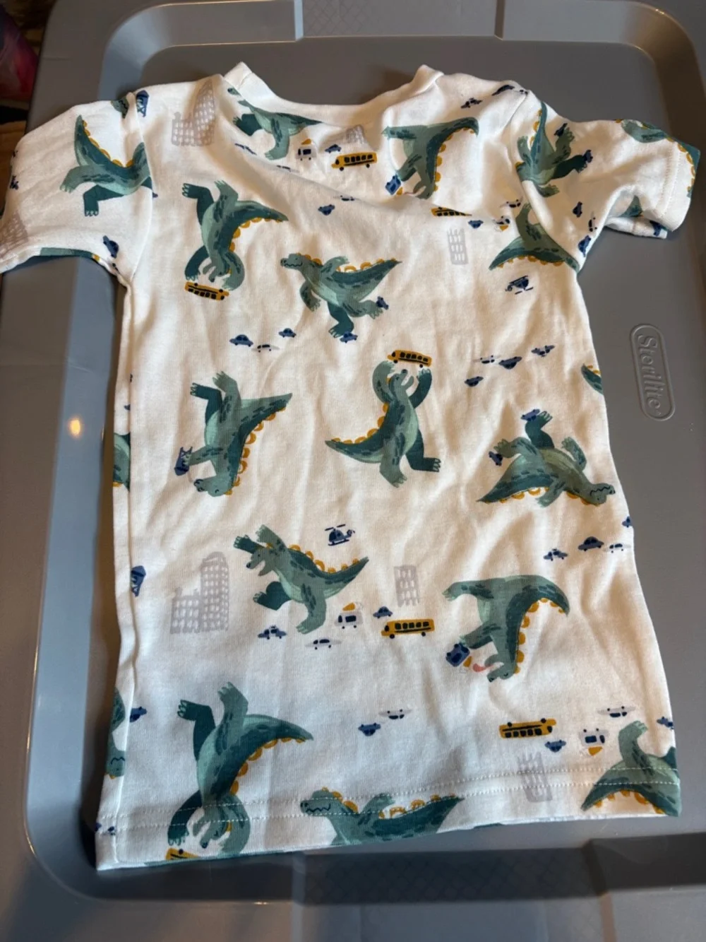 Carter's Olive Green 'Crushing Bedtime' Dino Long-Sleeve Tee and short sleeve